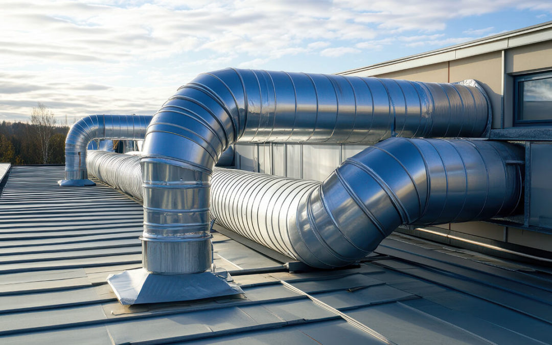 Roof mounted galvanized pipes