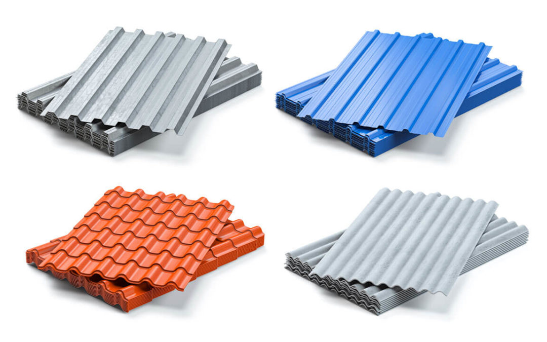 Set of different types of roof coating