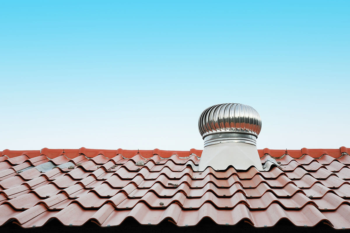 air vent on the red roof outdoor