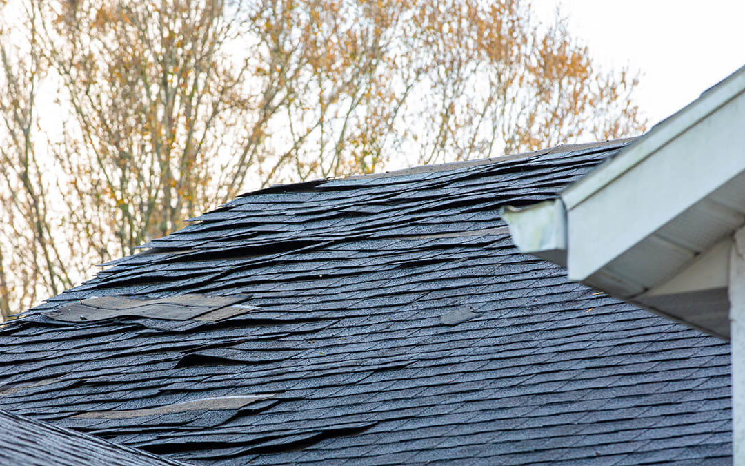old asphalt roof shingles