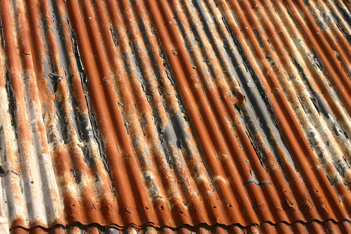 old corrugated rusty roof