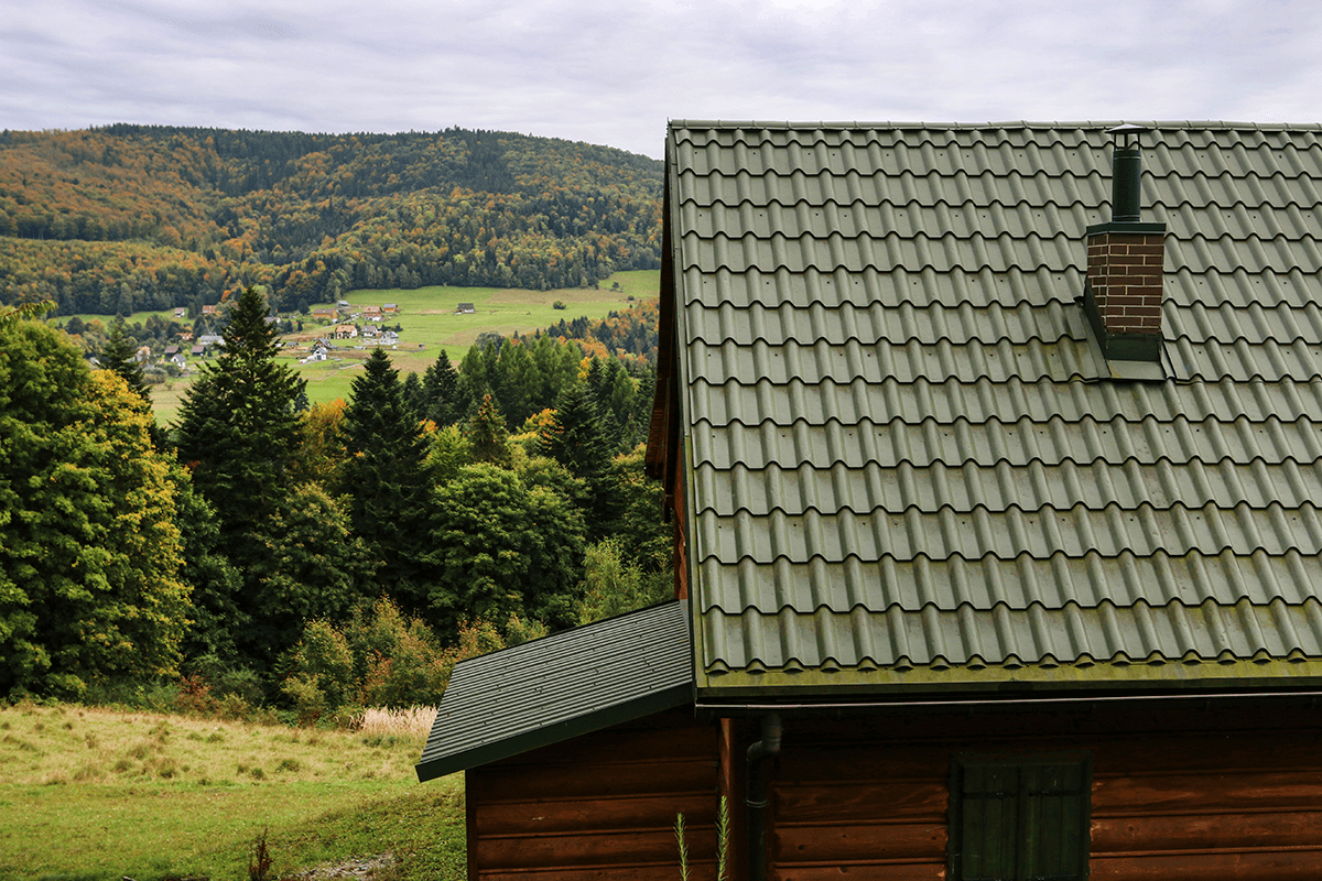 old wooden house made of sheet metal