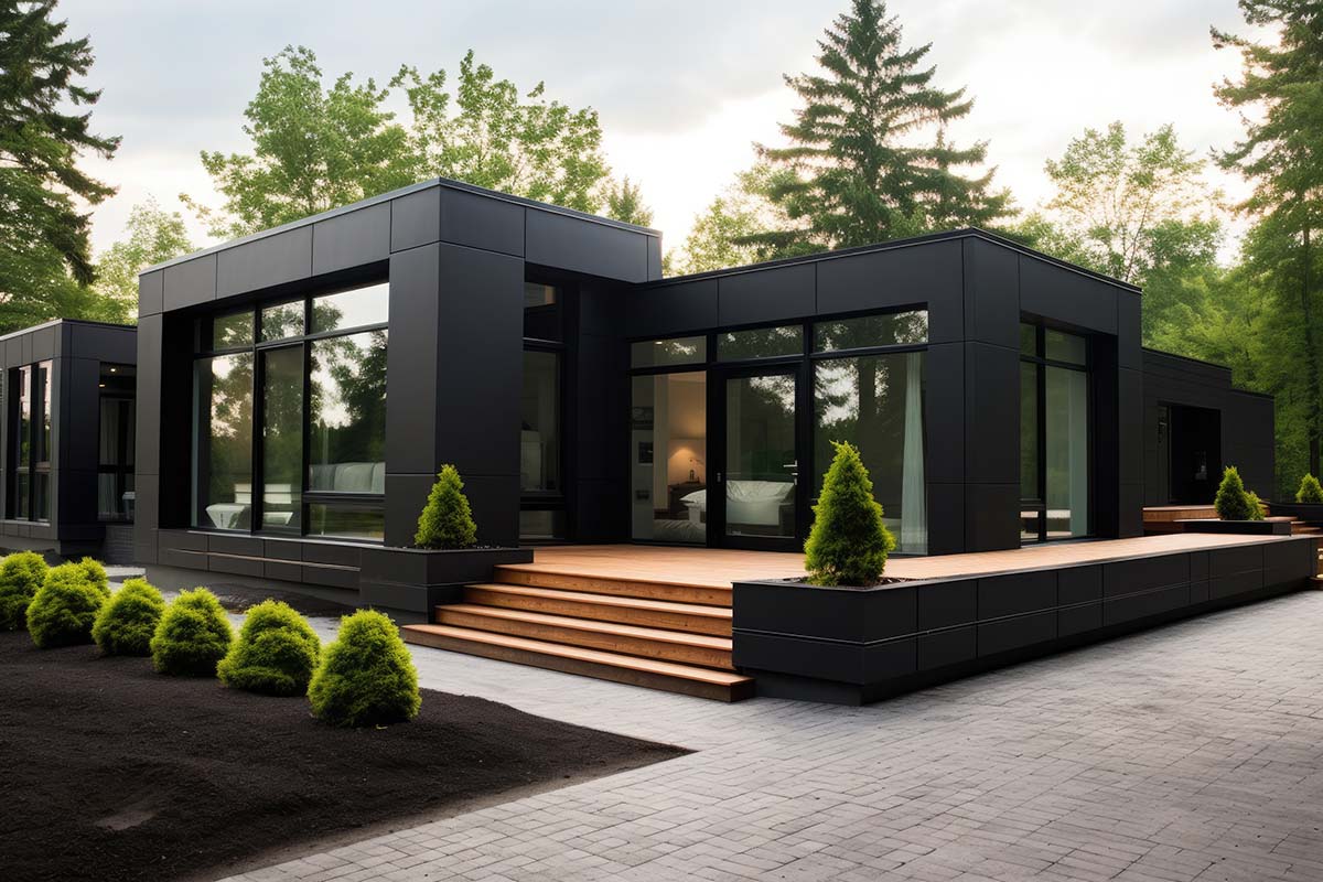 Sleek and simple black exterior